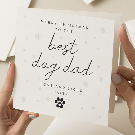 Personalised Dog Dad Christmas Card From The Dog, Dog Christmas Card, Cute Dog Card, Merry Christmas Dog Dad Xmas Card, For Dog Parent