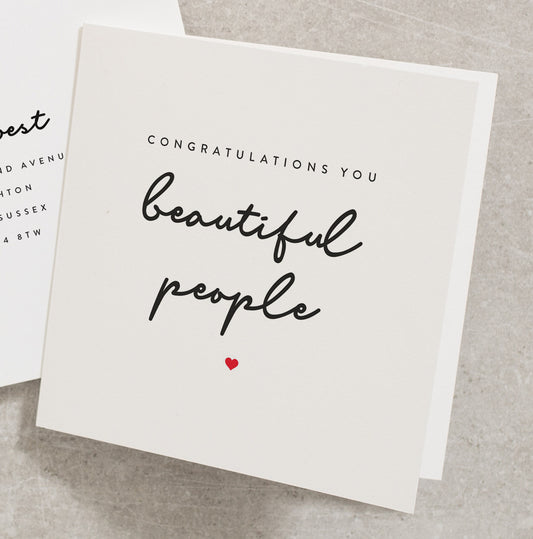 Congratulations You Beautiful People Engagement Card, Happy Couple Engagement Card, Beautiful Couple Engagement Card, Wedding Card EN017