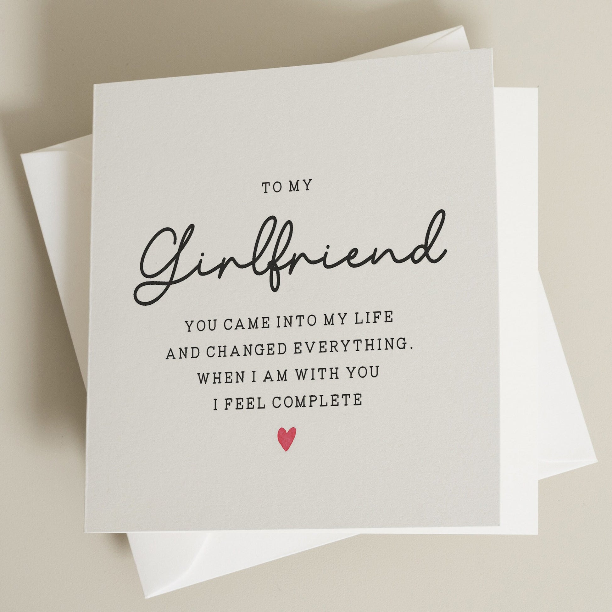 Birthday Card For Girlfriend, Poem Card, Girlfriend Birthday Card, Partner Birthday Card, Happy Birthday Girlfriend, Romantic Card For Her