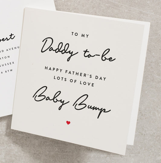 Daddy To Be Father&#39;s Day Card, To My Daddy To Be Card, Father&#39;s Day Card From Bump, Personalised Daddy To Be Card FD181