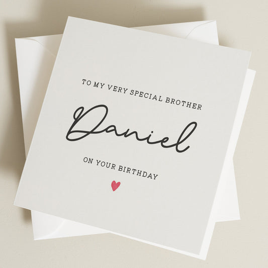 Special Brother Birthday Card, Brother Birthday Gift, Personalised Birthday Card For Brother, Gift To Brother, Simple Brother Card