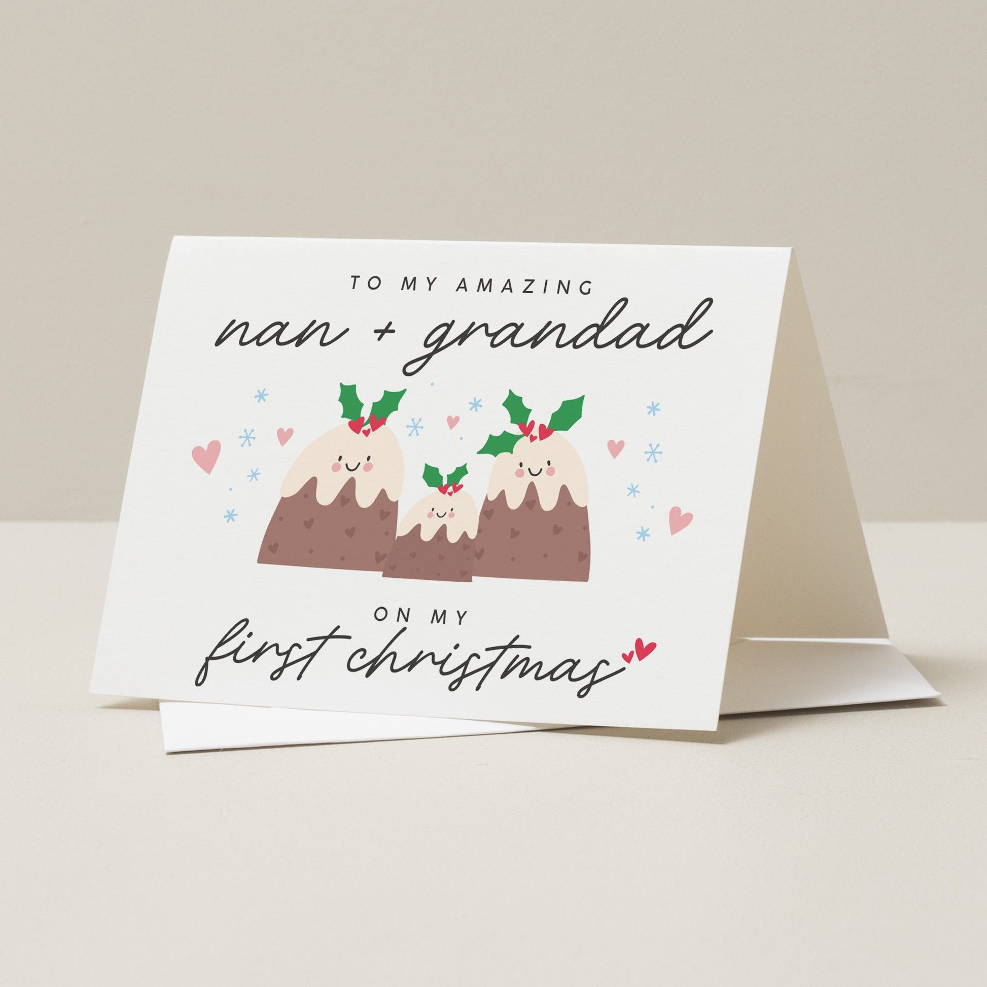 First Christmas As Grandparents, 1st Christmas Nan And Grandad Card, Nana and Pops Christmas Card, Christmas Card, Grandparent Gift