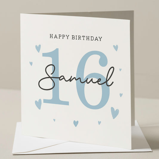 Personalised 16th Birthday Card, For Brother, 16th Birthday Card For Son, 16th Birthday Card For Nephew, 16th Birthday Gift For Him