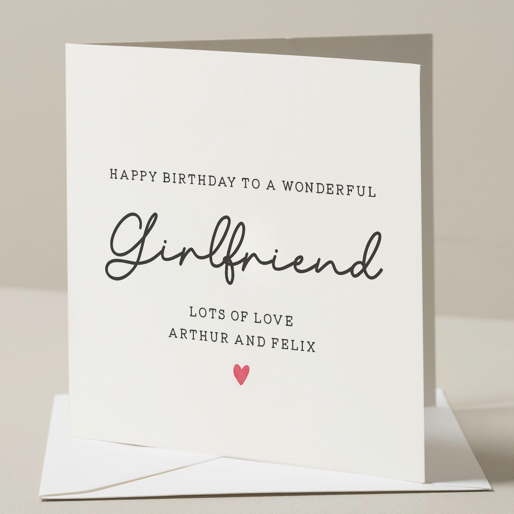 Cute Girlfriend Card, Personalised Birthday Card For Her, Simple Birthday Card For Her, Birthday Card For Girlfriend, Romantic Card