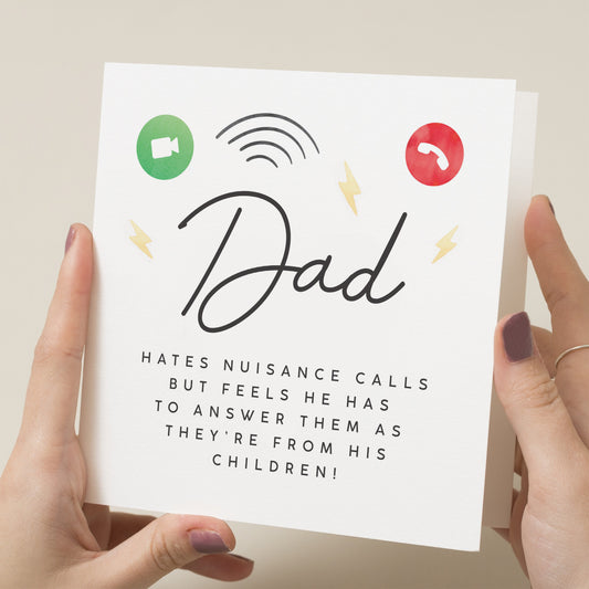 Dad Card For Fathers Day, Funny Fathers Day Gift For Dad, Dad Phone Call Funny Card, Joke Fathers Day Card, Joke Fathers Day Gift