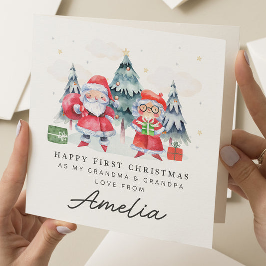 First Christmas As Nan and Grandad Card, Nan and Grandad Christmas Card, Personalised Xmas, Christmas Gran and Grandpa Card, Grandparents