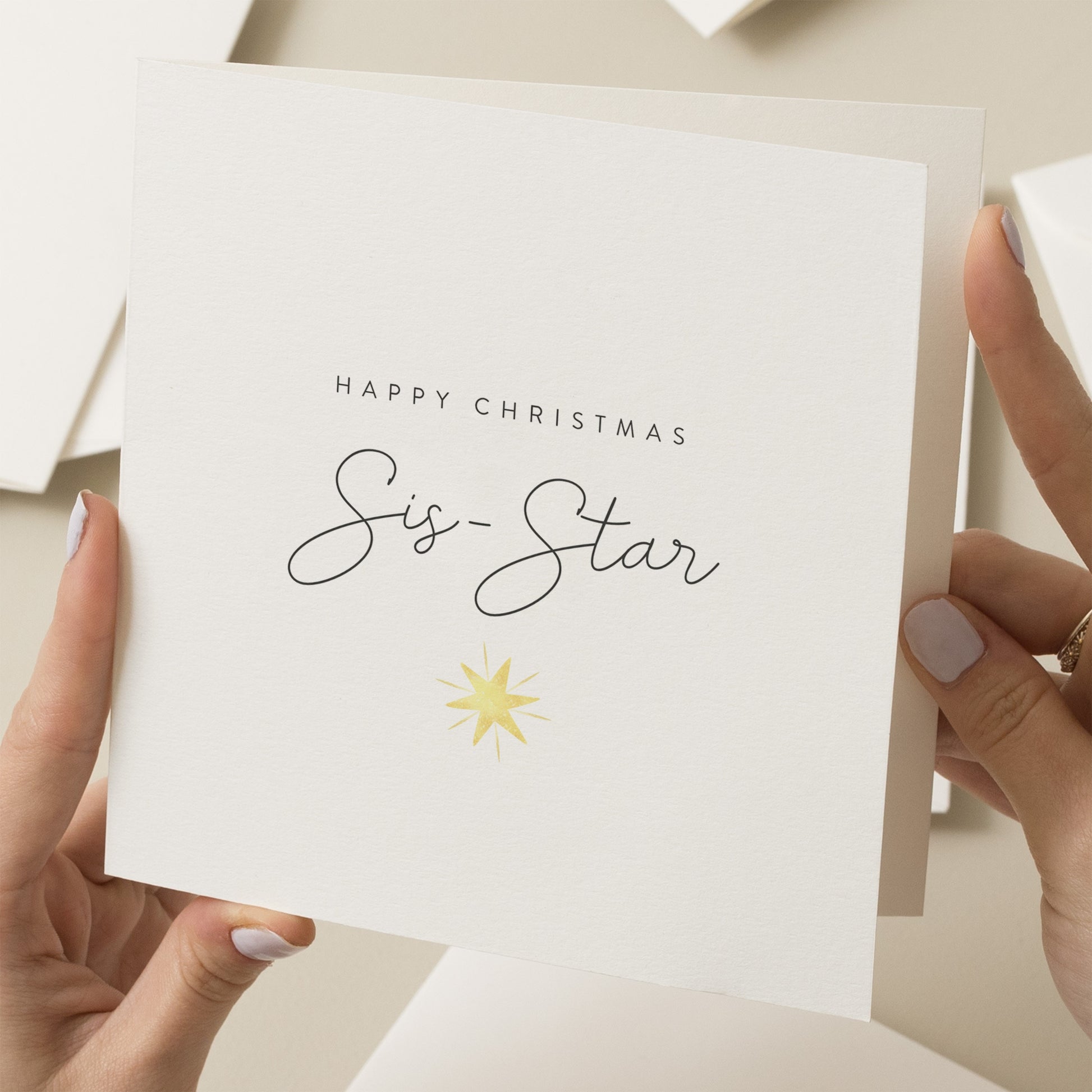 Christmas Card Sister, Star Sister Christmas Card, Christmas Card For Sister, Special Christmas Card For Sister, Sister Xmas Card