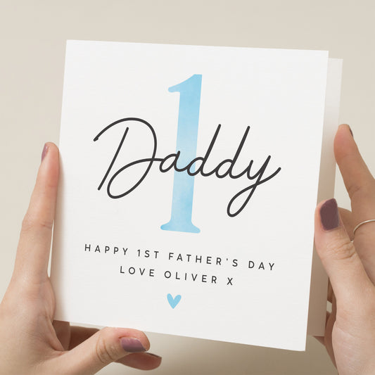 1st Fathers Day Card From Baby Boy, Personalised First Father&#39;s Day As My Dad Card, Baby Boy First Fathers Day Gift, For Dad