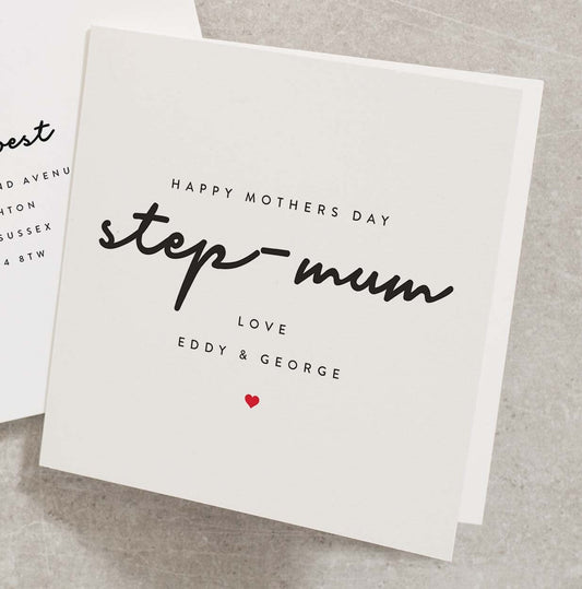 Step-Mum Mothers Day Card, Happy Mothers Day For Step-Mum, Personalised Step-Mum Mothers Day Card, Mothers Day Card For Step-Mum MD066