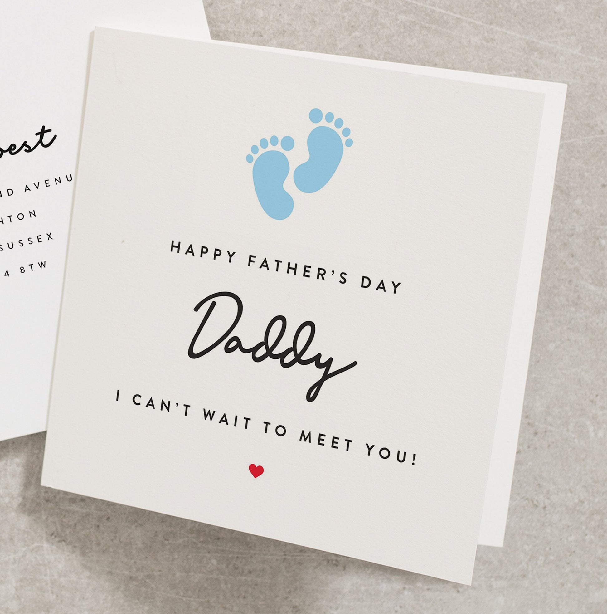 Daddy To Be Father&#39;s Day Card, To My Daddy To Be Card, Father&#39;s Day Card From Bump, Baby Feet, Personalised Daddy To Be Card FD182