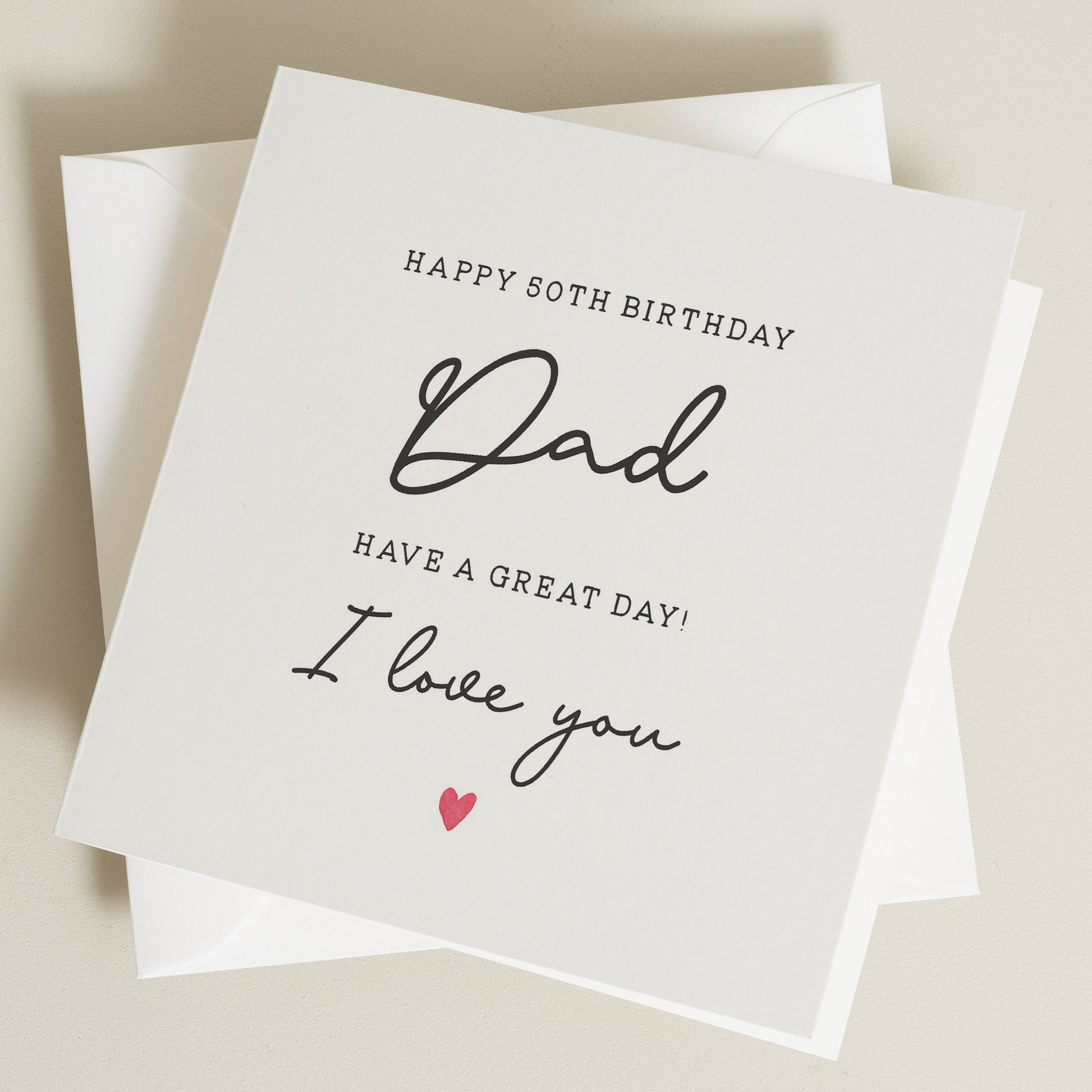 Dad Birthday Card, 50th Birthday Card For Dad, Daddy Birthday Card, Happy Birthday Dad, Card For Dad, 50th Birthday Dad Gift, Simple Card