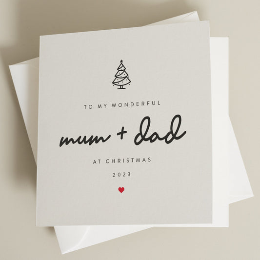 Mum And Dad Christmas Card, To A Wonderful Mum And Dad At Christmas, Christmas Card Mum And Dad, Christmas Card For Mum And Dad CC110