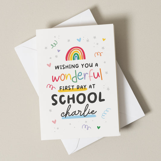 First Day Of School Card, Starting School Card 1st Day Of Nursery, School Starter Card, For Boy, Back to School, School Card