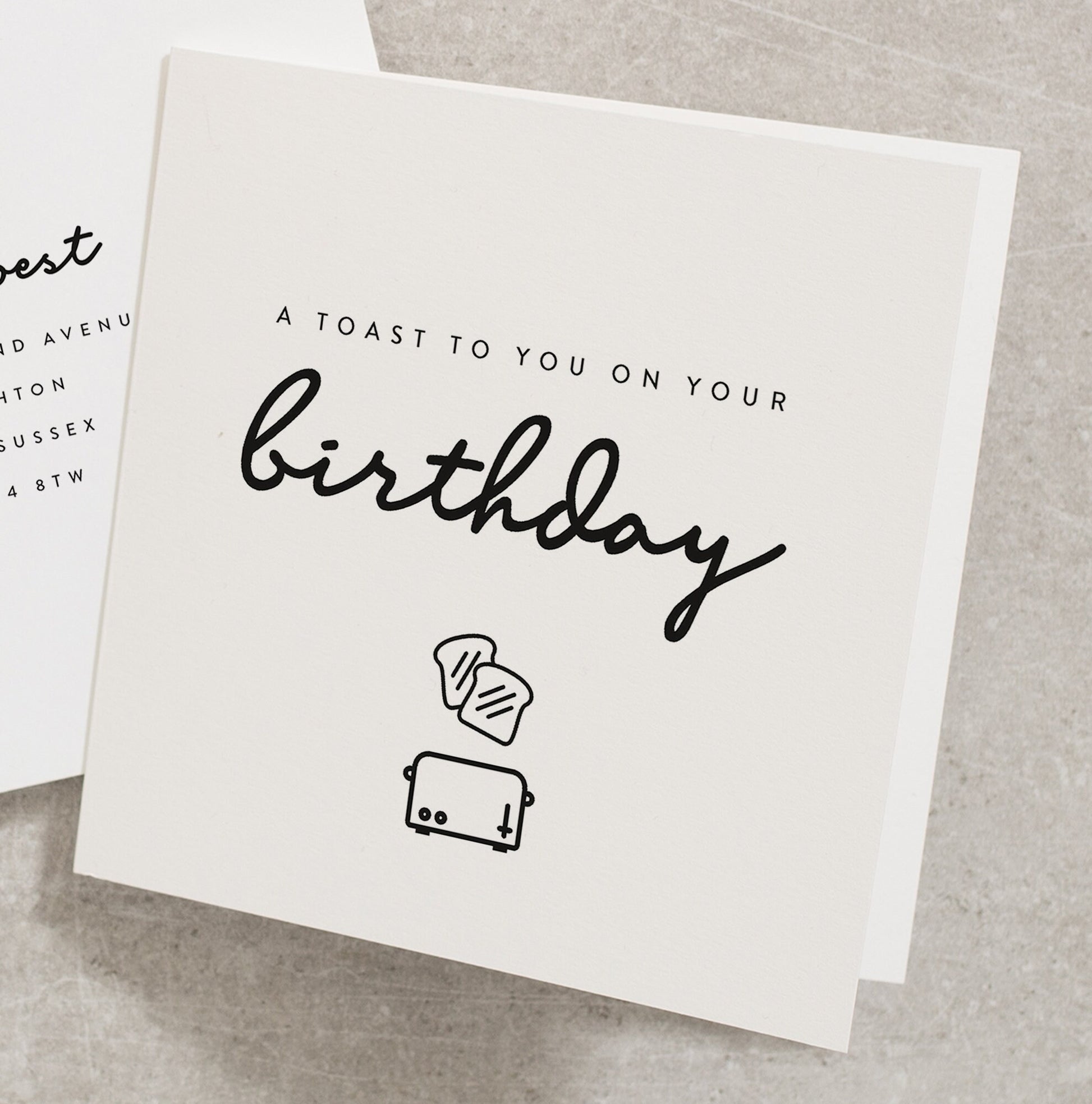 Toast Birthday Card, A Toast To You On Your Birthday, Punny Birthday Card, Funny Birthday Card, Cute Birthday Card, Simple BC044