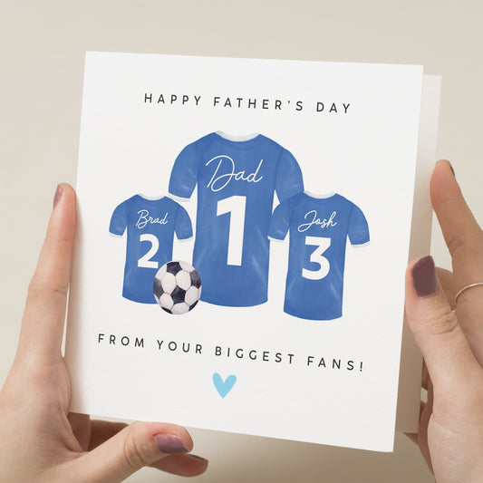 Biggest Fan Card For Fathers Day, Football Fathers Day Gift For Dad, Football Lover Card, Happy Fathers Day Card For Him, Cute Card For Dad