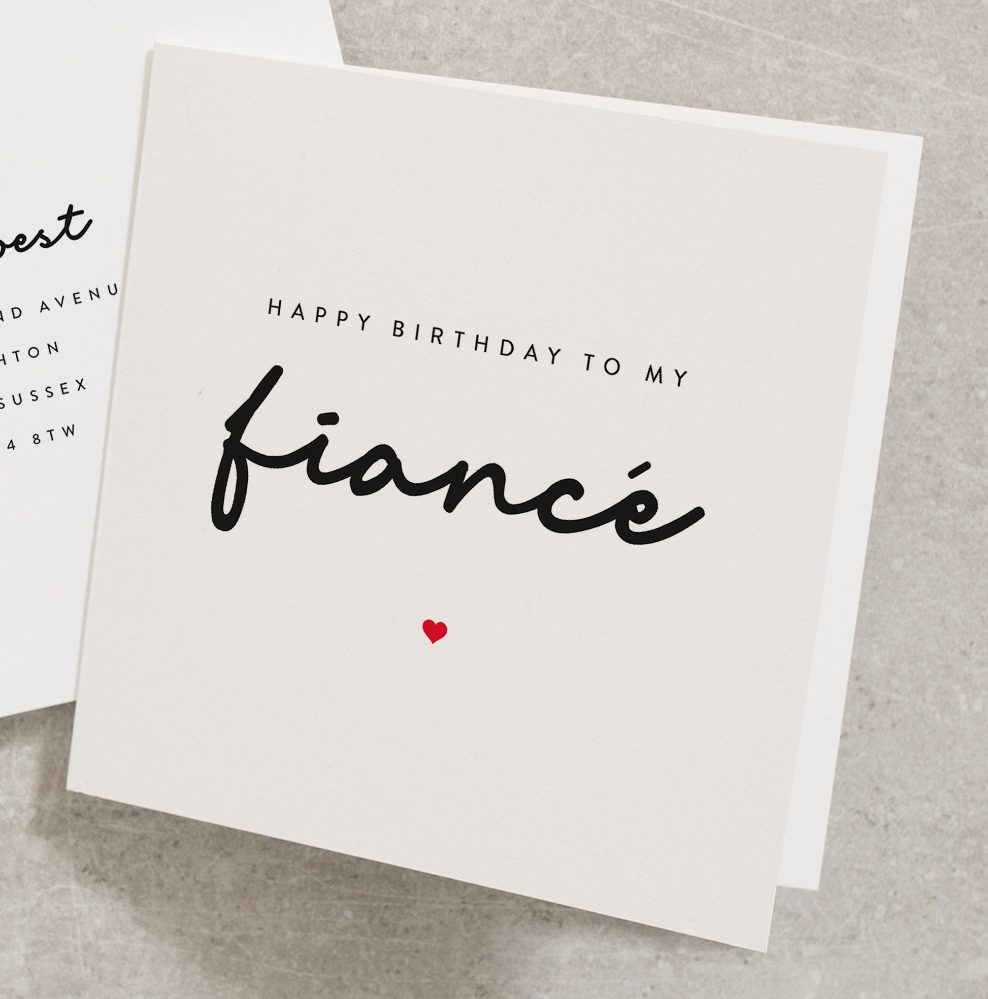 Happy Birthday To My Fiancé, Romantic Birthday Card, Fiancé Birthday Card, For Her, For Him, Fiancé Xmas Card BC034