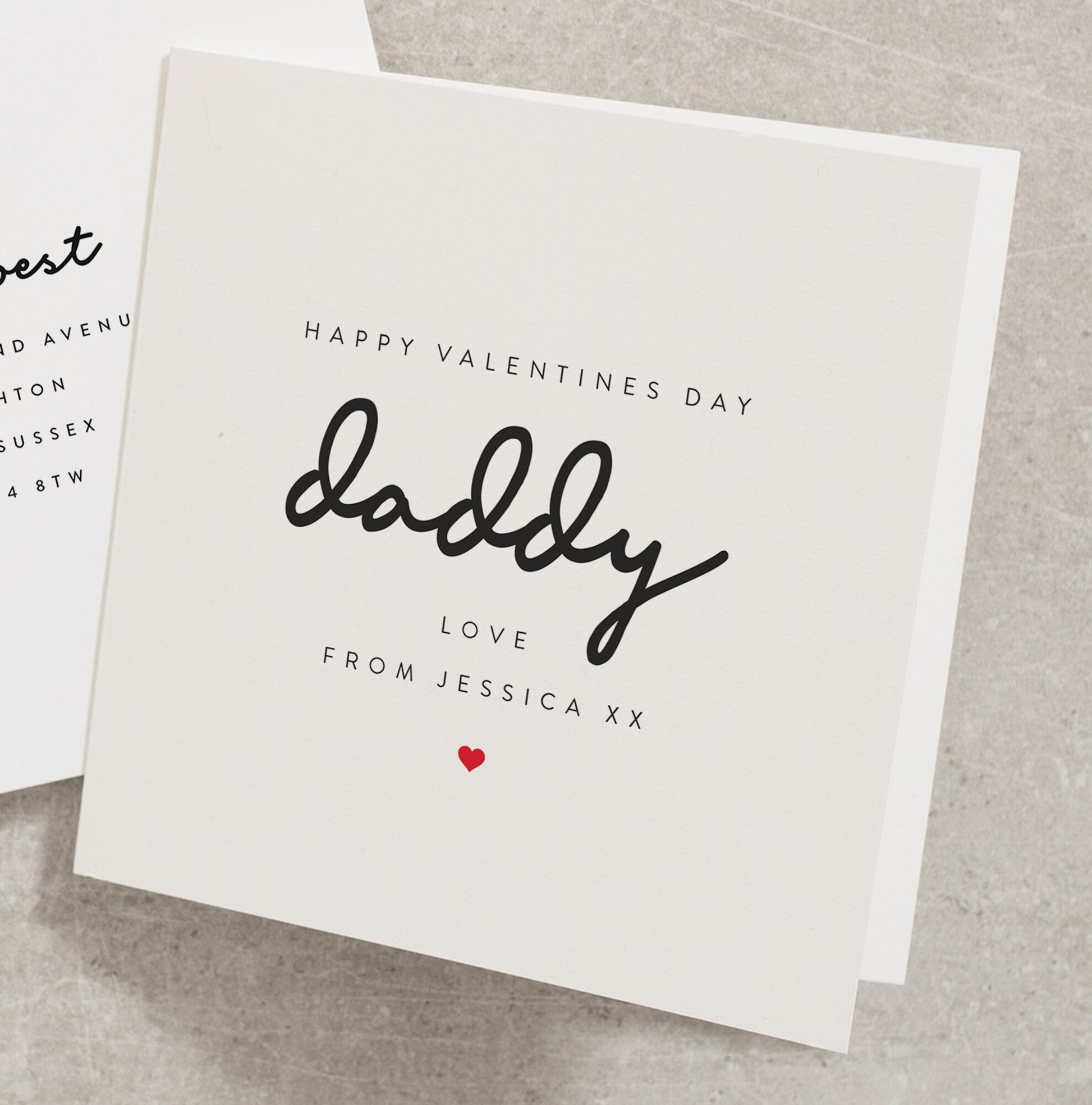 Personalised Daddy Valentines Day Card, Dad Card From Daughter, Son, Any Name, Custom Daddy Valentine Card, Valentines Card From Kids VC102