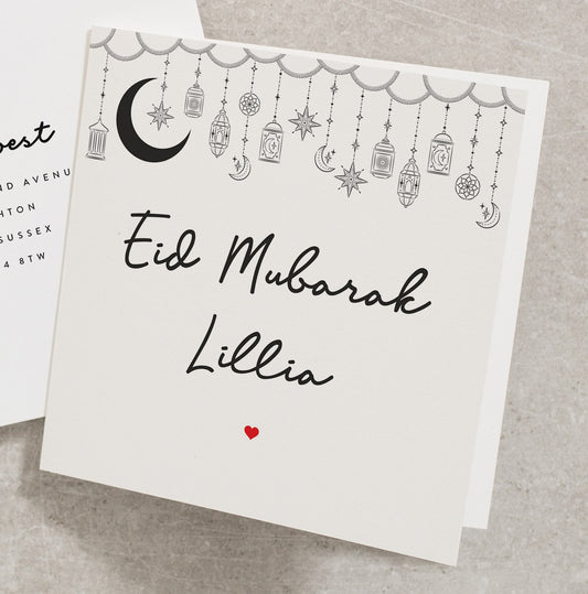 Personalised Eid Mubarak Card, Happy Eid Card, Eid Mubarak Greeting Cards, Ramadan Mubarak Card, Eid Card, Eid Greeting Cards ED014