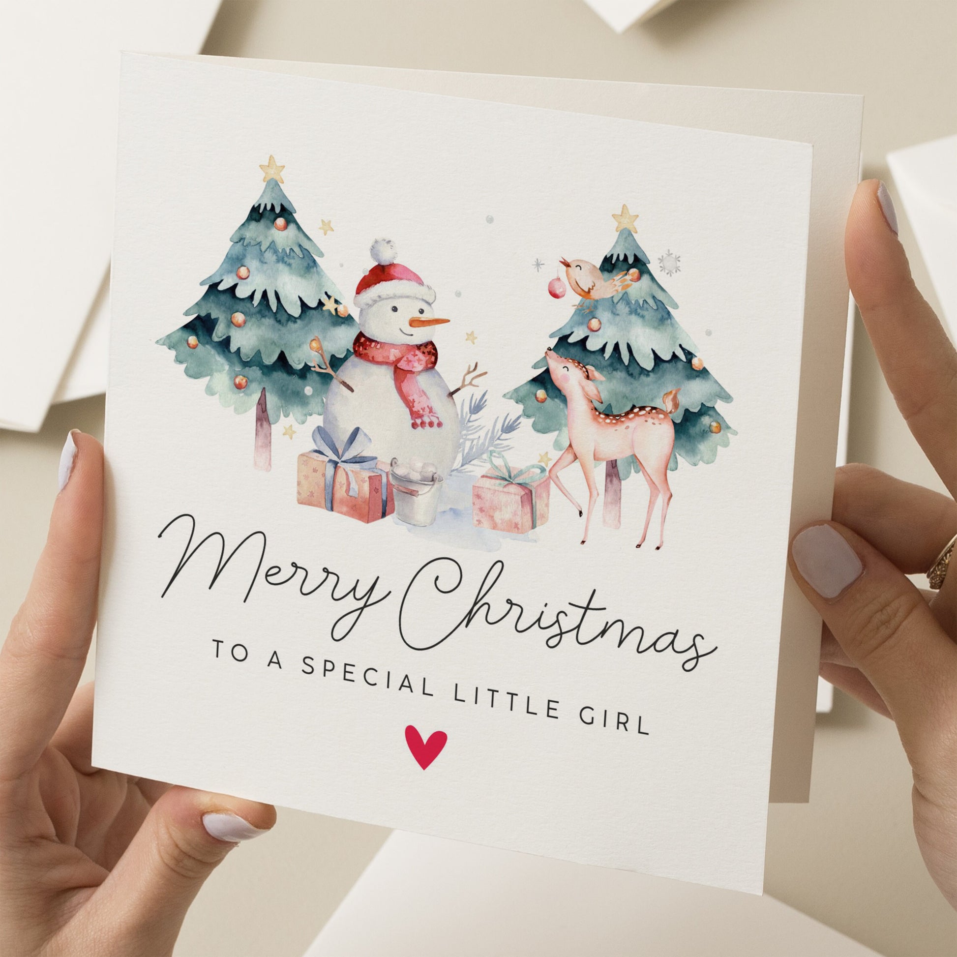 Christmas Card Daughter, Special Little Girl Card, Christmas Card for Granddaughter, Niece Christmas Card, Baby Girl Christmas