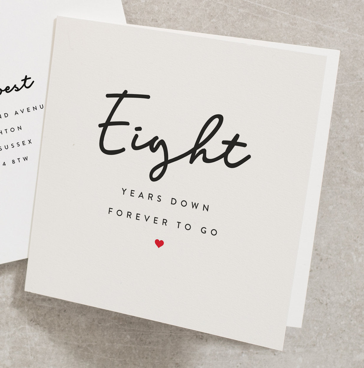 Happy Eight Years Anniversary Card, Husband 8th Anniversary Card, Happy 8th Anniversary Card For Partner, Boyfriend Anniversary Card AN104