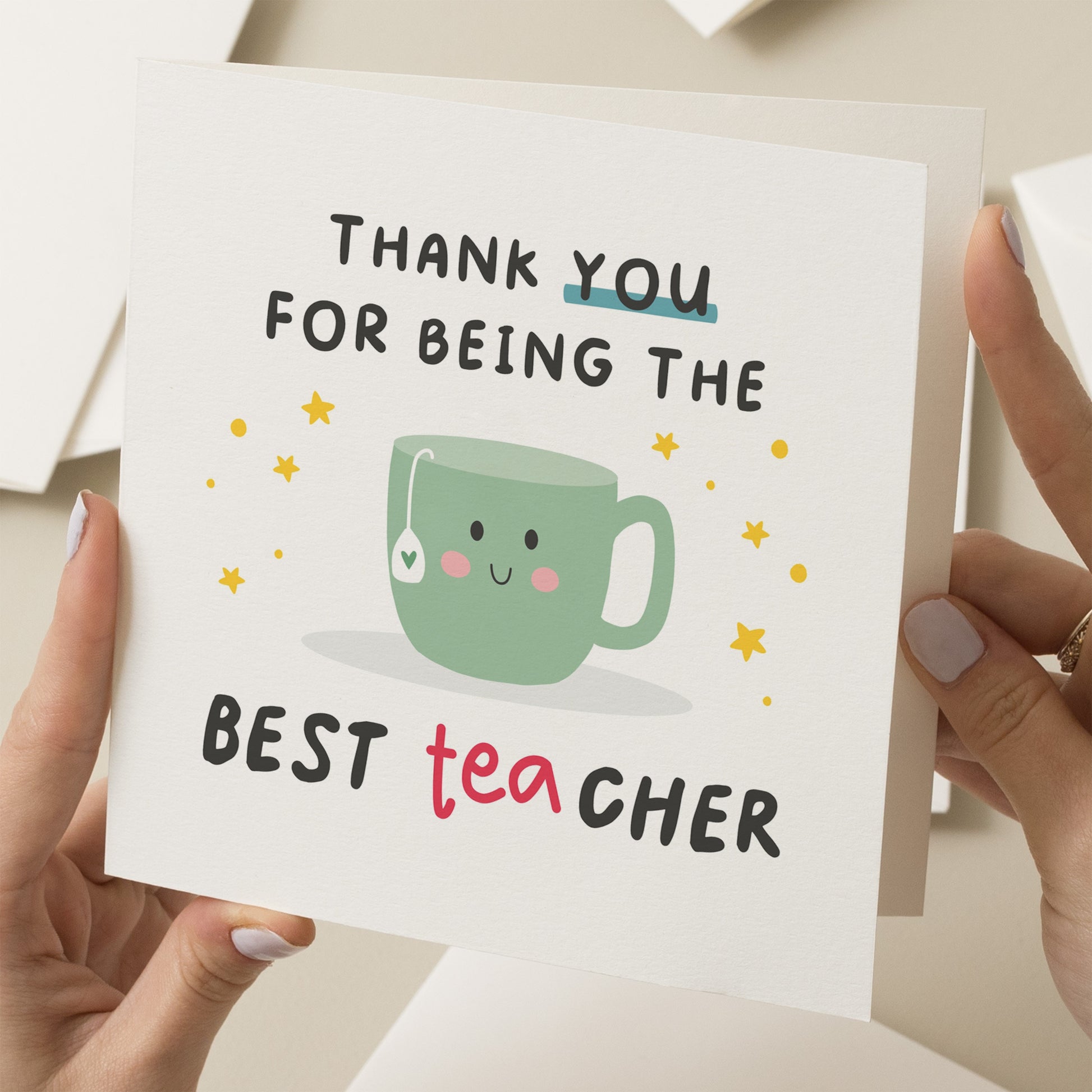 Thank You Best Teacher Card, End of School Gift For Teacher, Best Tea-Cher Card, Thank you Teacher, Pun Card To Teacher, End Of Term Card