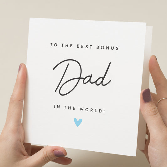 Best Step Dad Fathers Day Card, World&#39;s Best Bonus Dad Card, Best Bonus Dad Fathers Day Gift, Fathers Day Card From Step Kid, Cute Gift