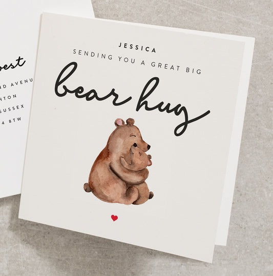 Personalised Sending You A Great Big Bear Hug Card, Get Well Soon Card, Sending Love And Big Hugs Card, Hope You Feel Better Soon Card GW027