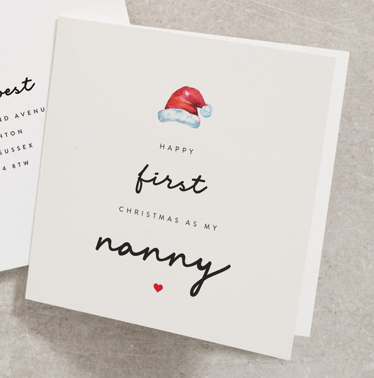 First Christmas Card for Nanny, 1st Christmas Card Nanny, Nanny Christmas Cards, First Christmas Card as my Nanny UK CC342