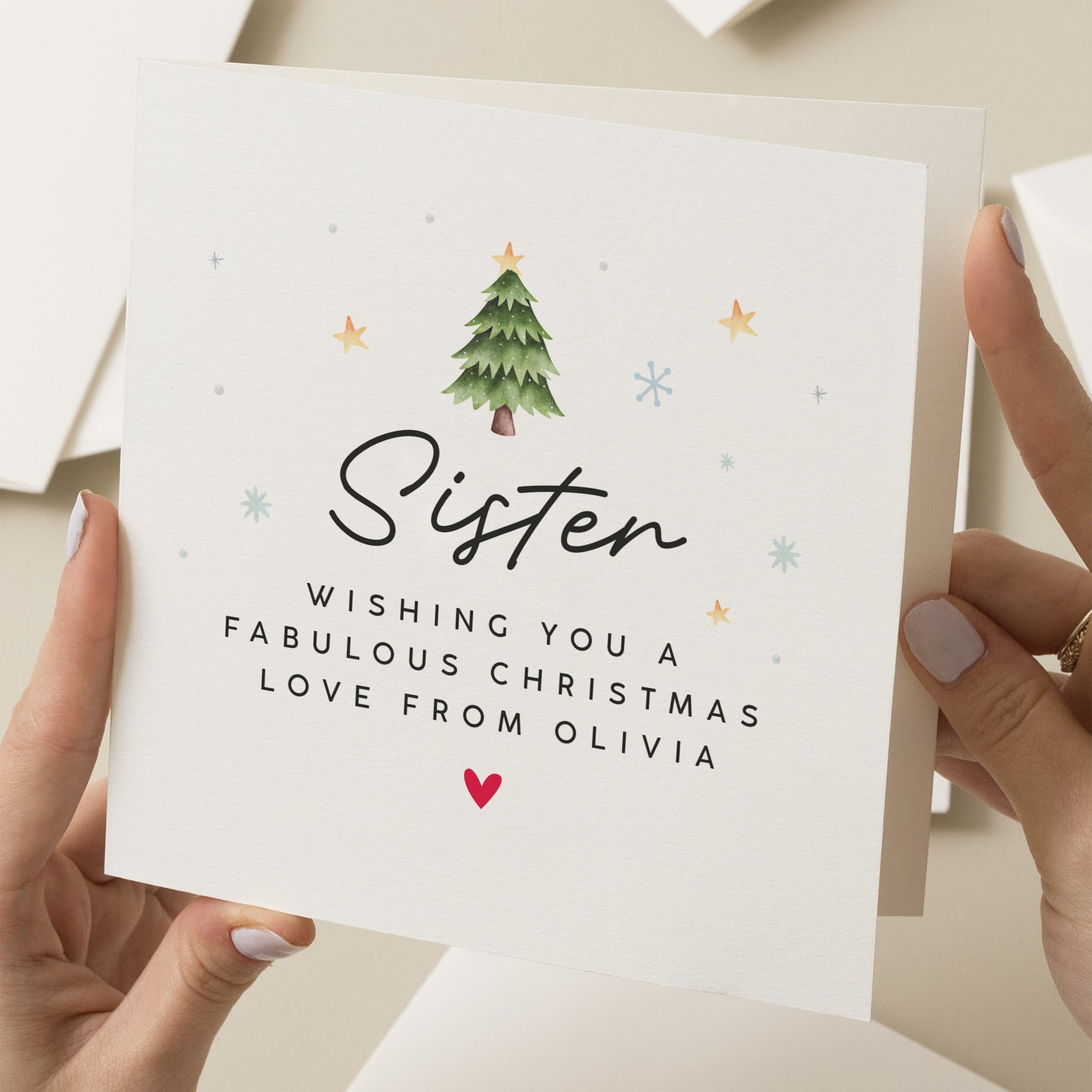 Christmas Card Sister, Personalised Sister Christmas Card, Christmas Card For Sister, Special Christmas Card For Sister, Sister Xmas Card