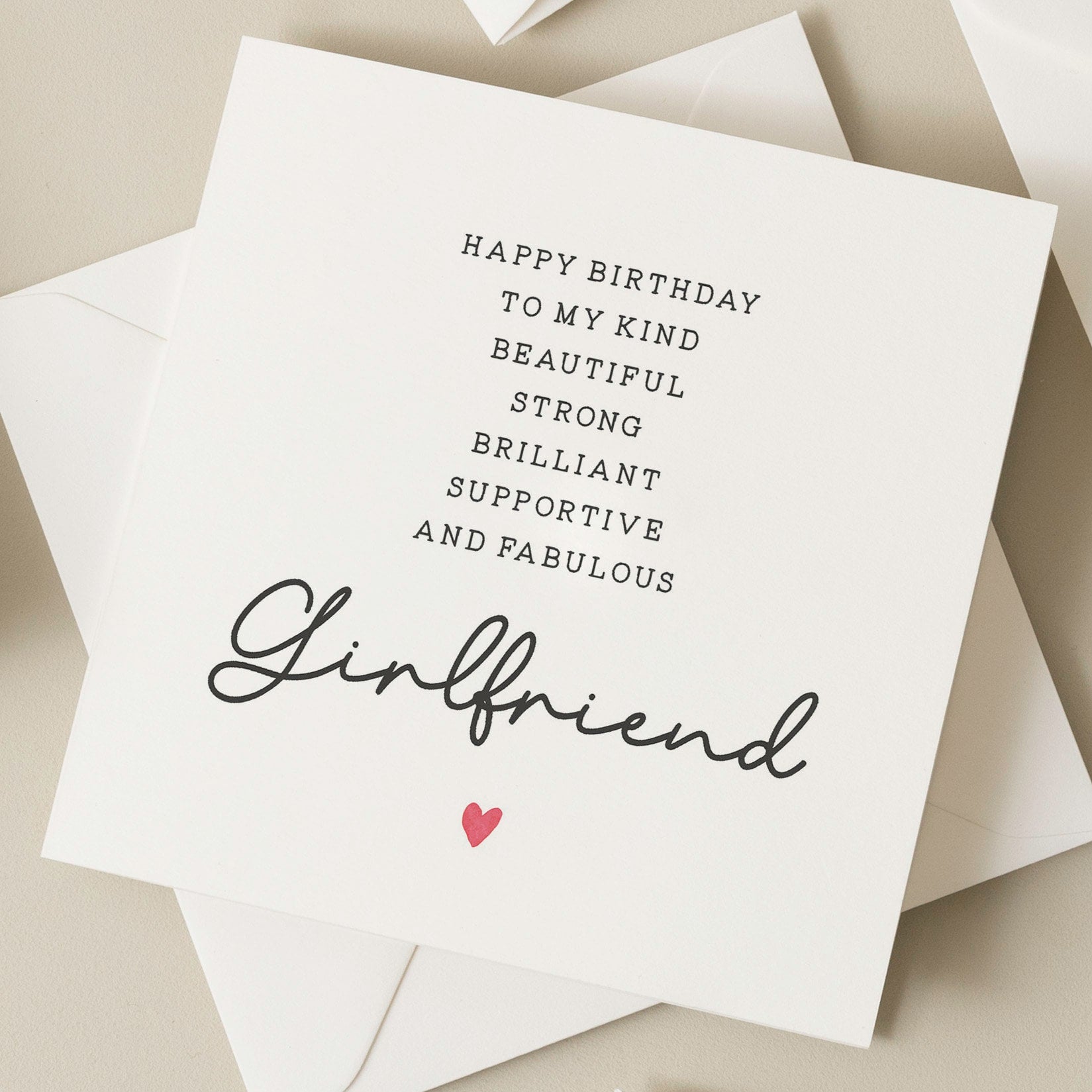 Poem Card For Girlfriend, Girlfriend Poem Birthday Card, Girlfriend Birthday Gift, Partner Birthday Card, Simple Card For Her, Romantic Card