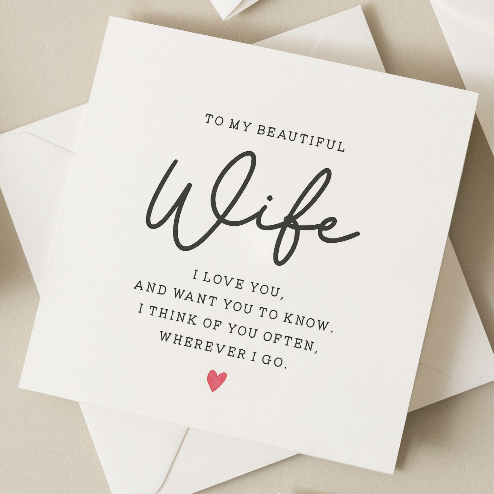 Wife Birthday Card, Poem Birthday Card For Wife, Partner Birthday Card, Happy Birthday Card For Her, Romantic Card For Her, Simple Card