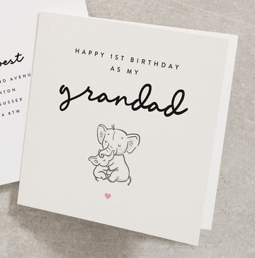 First Birthday As My Grandad, Happy 1st Birthday As My Grandad, Birthday Card For Grandad From Baby, 1st Birthday Card, Boy, Girl BC858