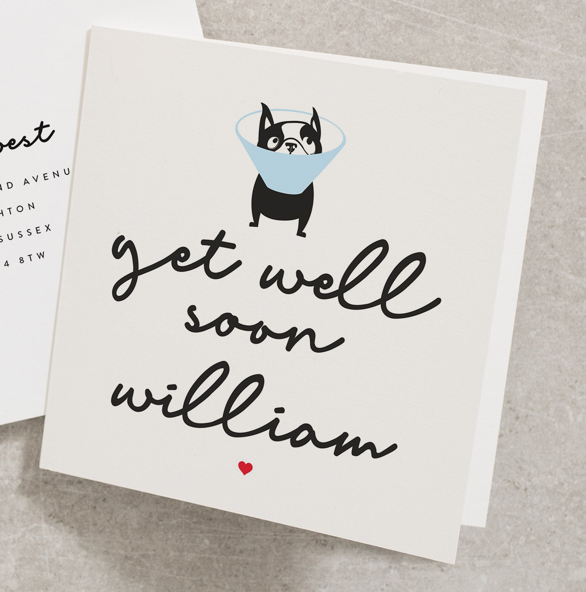 Pet Get Well Soon Card With Personalisation, Dog Get Well Soon Card, Wishing Your Dog A Speedy Recovery Card, Pet Get Well Soon Card GW022