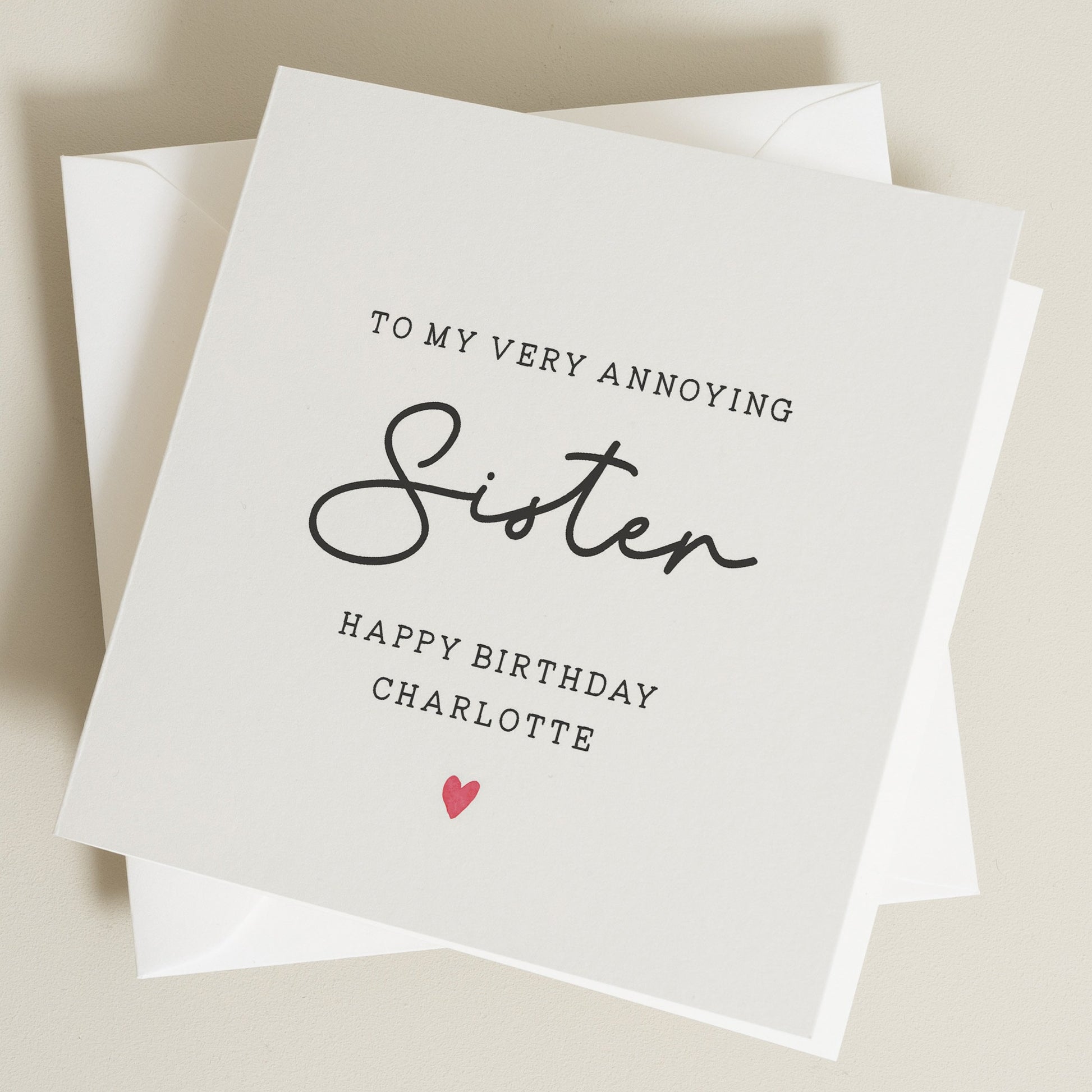 Sister Birthday Card, Funny Birthday Card For Sister, Personalised Sister Card, Joke Card For Sister, Sister Birthday Gift, From Brother