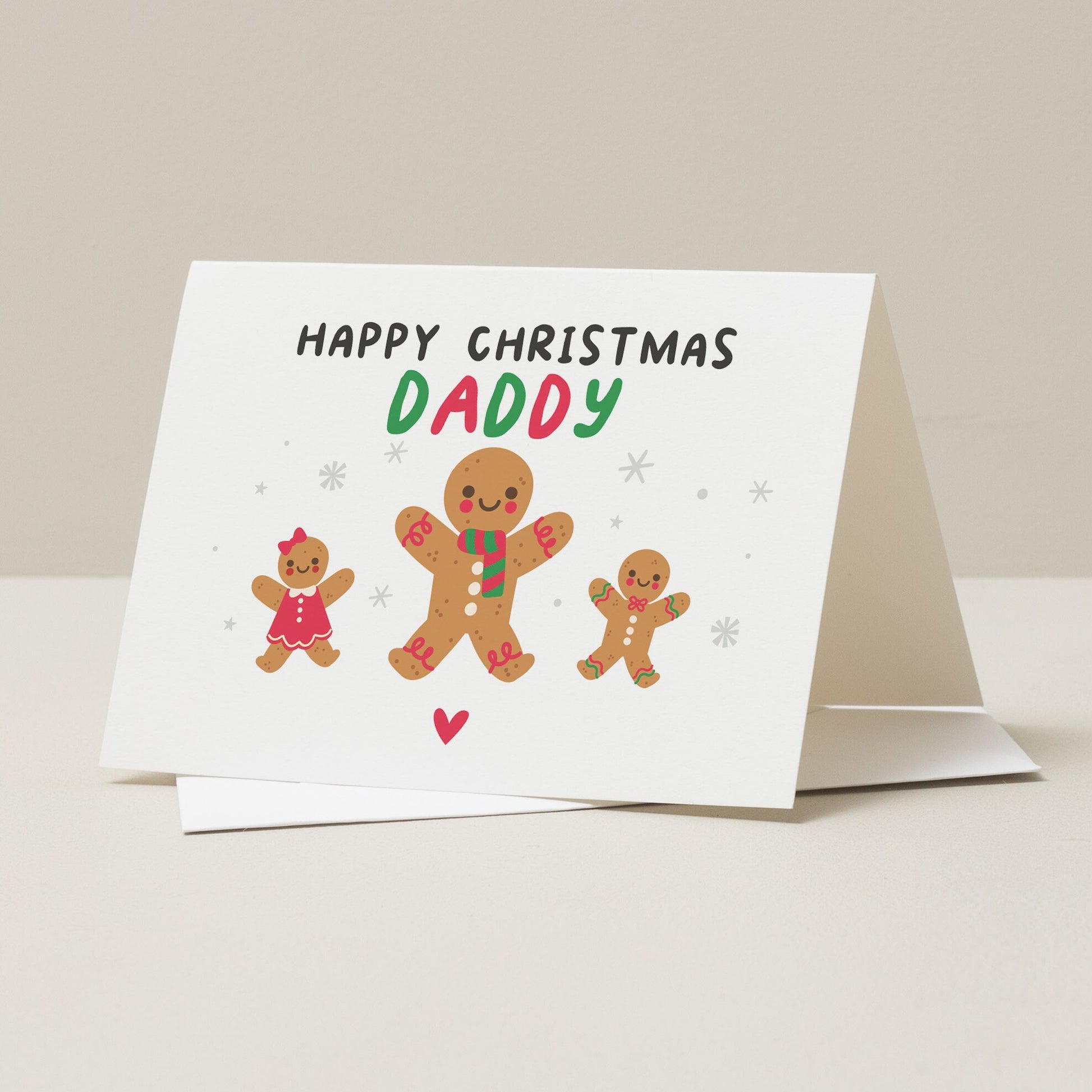 Daddy Christmas Card, Gingerbread Dad Christmas Card, Christmas Card With Family Names, Christmas Card For Daddy, Christmas Card Dad