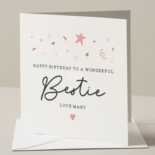 Birthday Card For Bestie, Personalised Bestie Birthday Gift, Happy Birthday Bestie Card, Bestie Birthday Card, Best Friend Birthday Gift