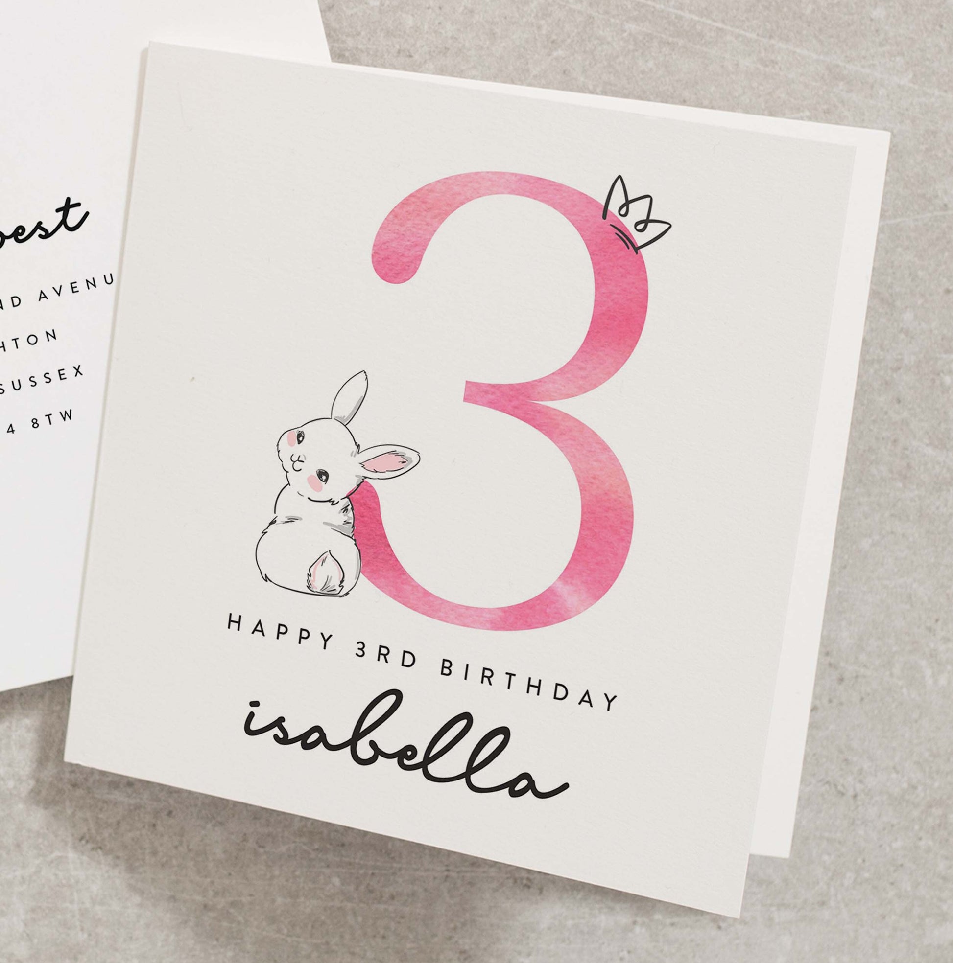 Happy 3rd Birthday Card, Personalised 3rd Birthday Card, Big 3 Happy Birthday Card, Daughter Birthday Card, Niece 3rd Birthday Card BC999