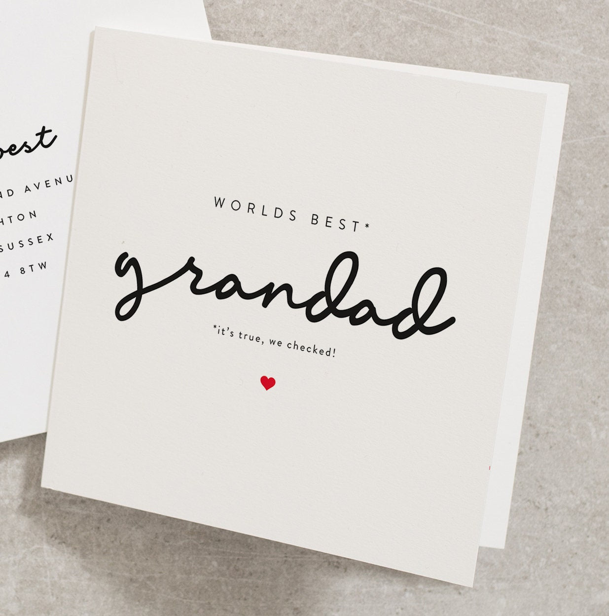 Worlds Best Grandad Card, Cute Birthday Card For Grandad, Fathers Day Card For Grandad, Birthday Card For Grandparents, Grandpa Card FD042