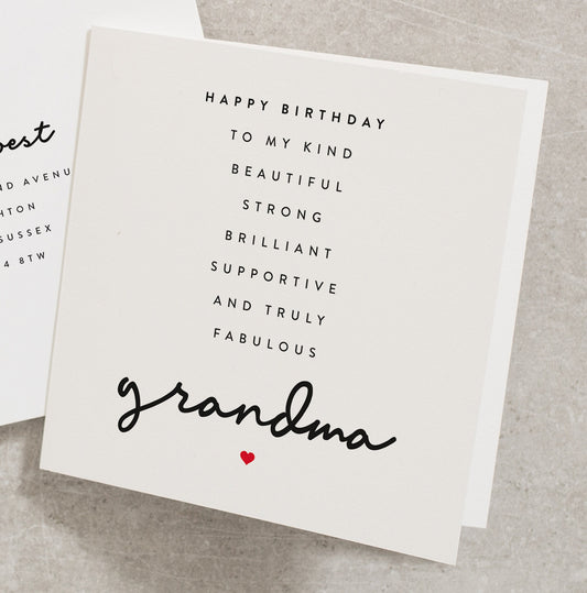 Grandma Birthday Card Poem, Amazing Grandma Gift, Birthday Card For Nan, Special Grandma Birthday Card, Birthday Card For Nanny BC241