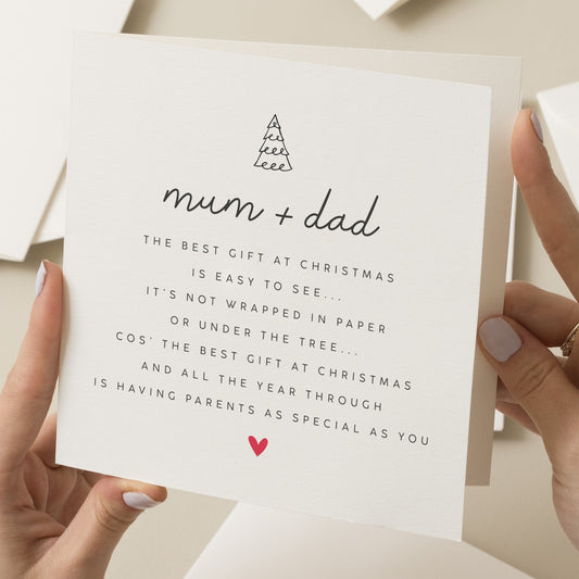 Simple Christmas Card For Mum And Dad, Mum And Dad Poem Christmas Card, Christmas Poem Card, Christmas Card For Parents, Xmas