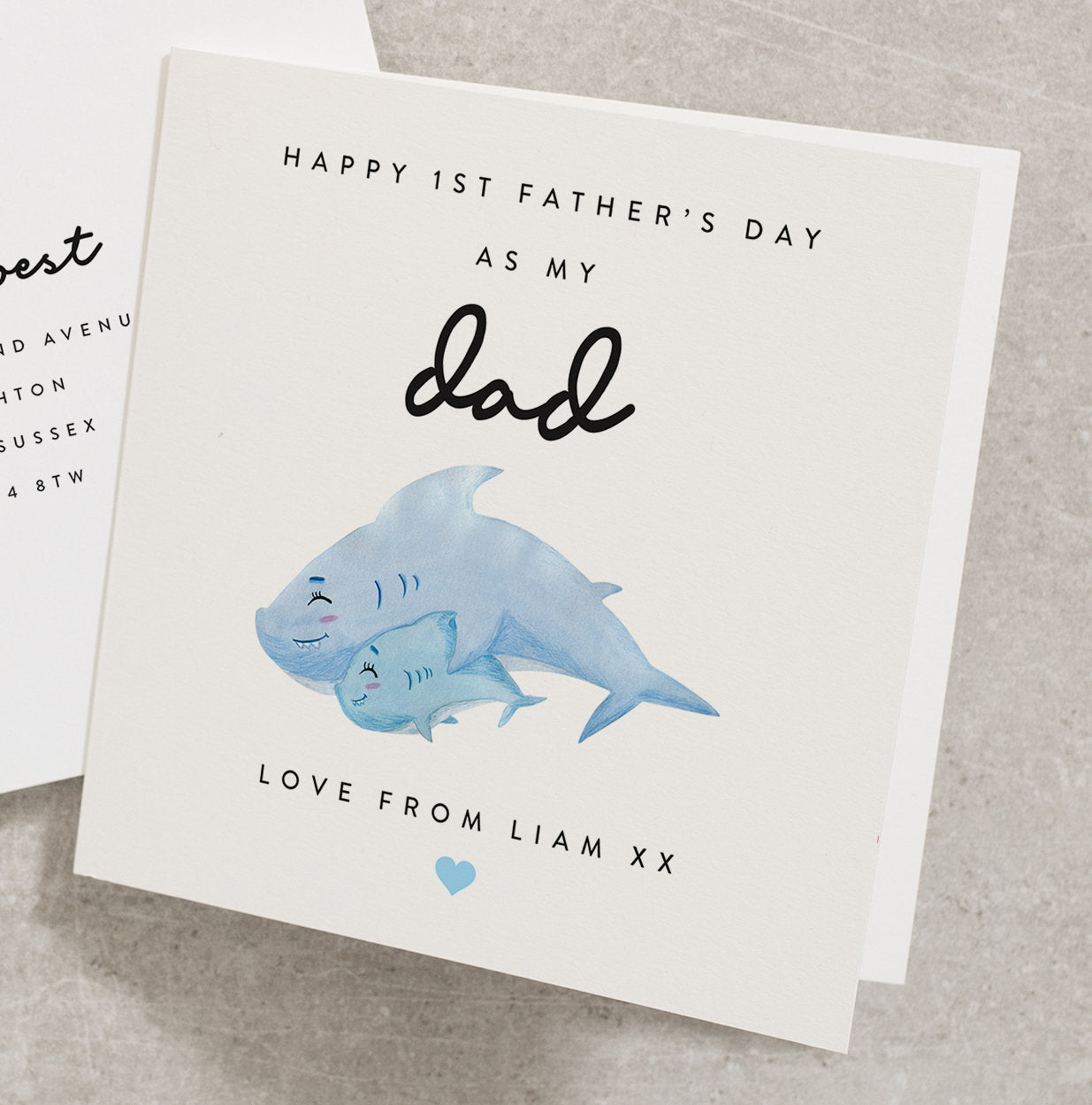 1st Fathers Day As My Dad Card, Daddy Shark Card, Baby Shark Fathers Day Card From Son, Daughter, Baby 1st Fathers Day Greeting Card FD090