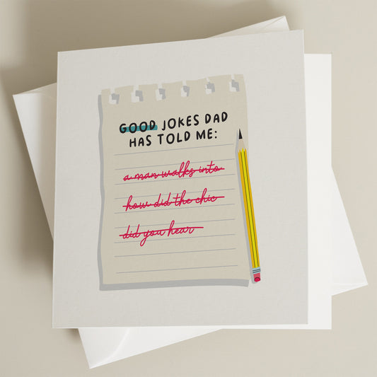 Dad Joke Card For Fathers Day, Fathers Day Card For Funny Dad, Fathers Day Gift For Him, List Of Dad Jokes Card, Dad Gift From Daughter, Son