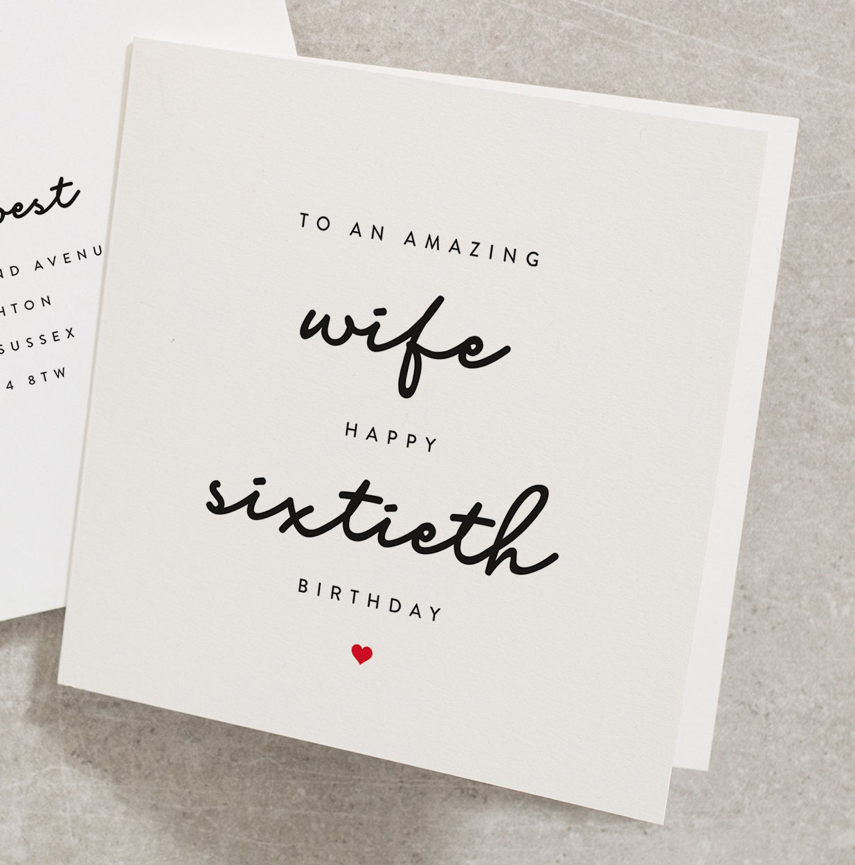 Wife 60th Birthday Card, To An Amazing Wife Happy Sixtieth Birthday, 60th Birthday For Women, Sixty Wife Card, From Husband To Wife BC609