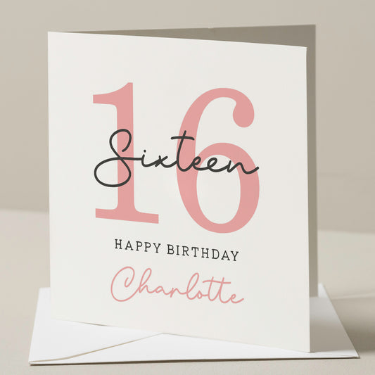 16th Birthday Card For Sister, 16th Birthday Card For Niece, Personalised Granddaughter 16th Birthday Card, Sixteenth Birthday Gift For Her