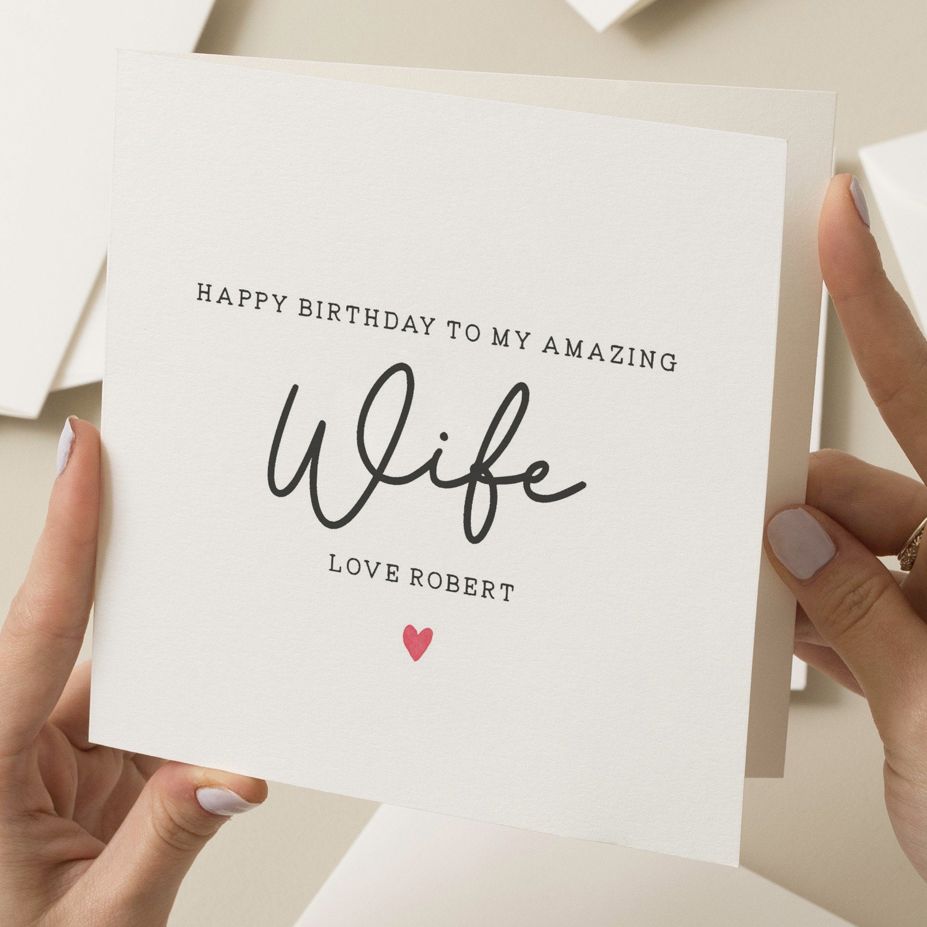 Personalised Wife Birthday Card, Amazing Birthday Card For Wife, Birthday Gift For Her, Simple Wife Birthday Card, Romantic Card For Her