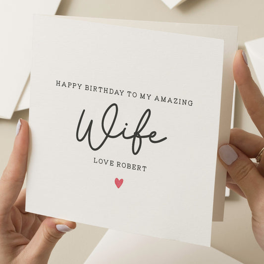 Personalised Wife Birthday Card, Amazing Birthday Card For Wife, Birthday Gift For Her, Simple Wife Birthday Card, Romantic Card For Her