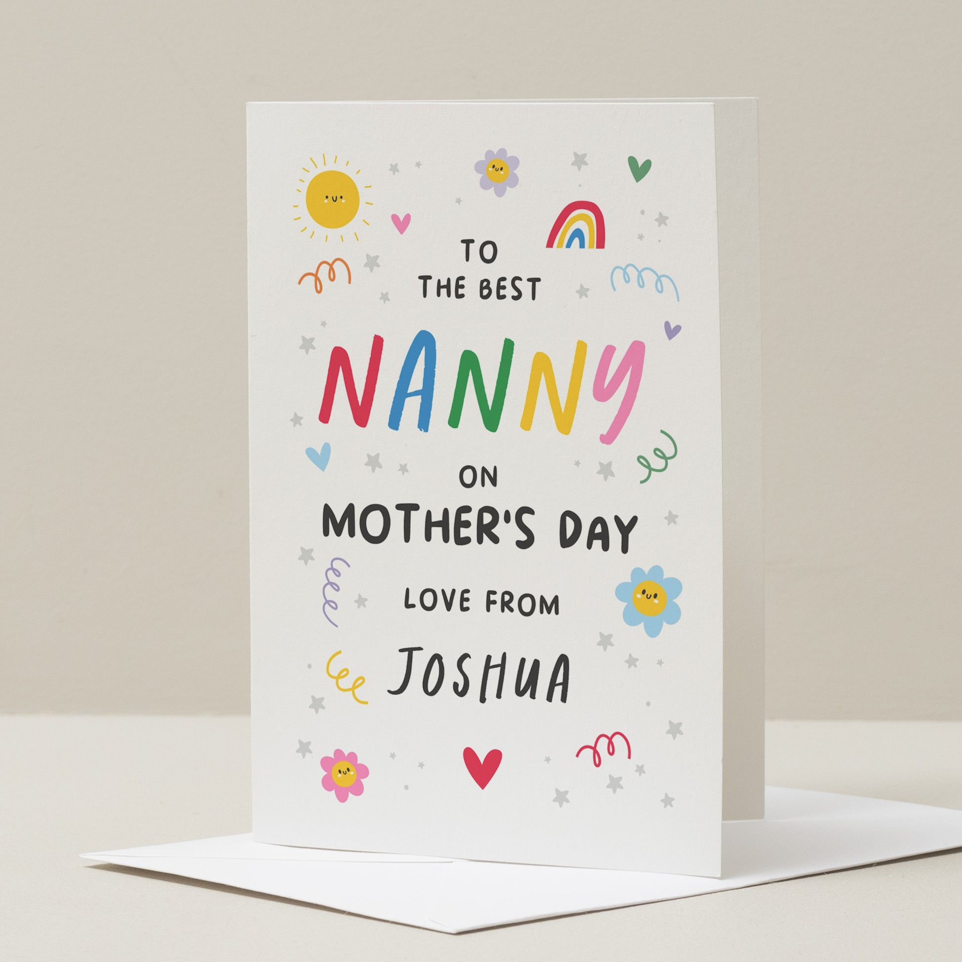 Nanny Mothers Day Card, Personalised Mothers Day Card Nan, Grandma Mothers Day Card, Card For Grandparent, Mothers Day Card To Nanny, Nan