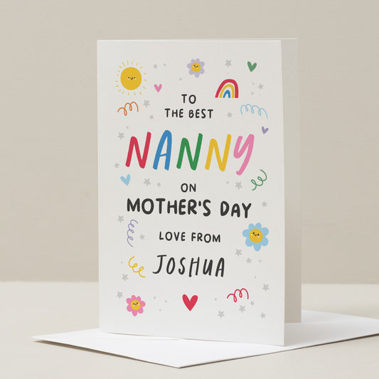 Nanny Mothers Day Card, Personalised Mothers Day Card Nan, Grandma Mothers Day Card, Card For Grandparent, Mothers Day Card To Nanny, Nan