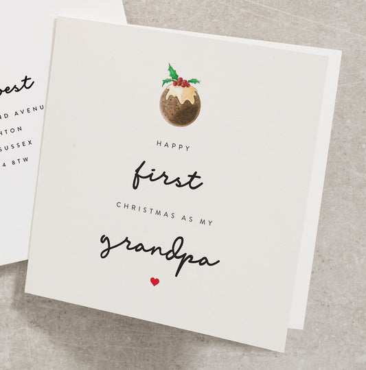 Grandpa Christmas Card, First Christmas Card For Grandpa, Christmas Grandpa Card, Grandad First Christmas Card CC337