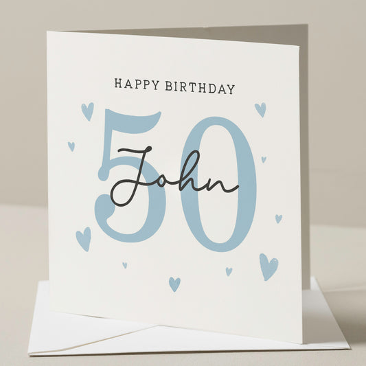 Personalised 50th Birthday Card, For Grandad, Dad 50th Birthday Card, 50th Birthday Card For Uncle, 50th Birthday Gift For Him, Fiftieth